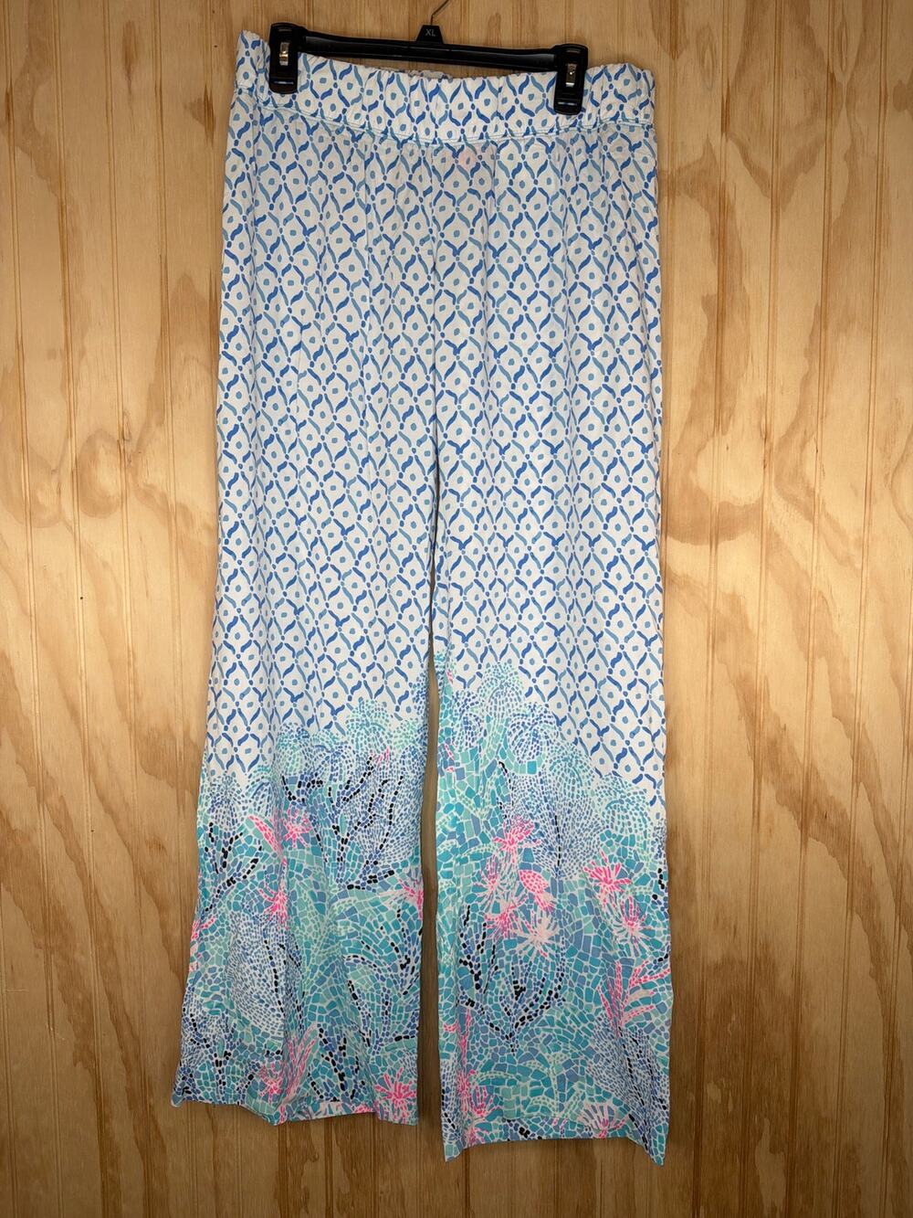 Lilly Pulitzer Ball Harbour Sea La Vie Palazzo Pants Wide Leg Stretch Coastal